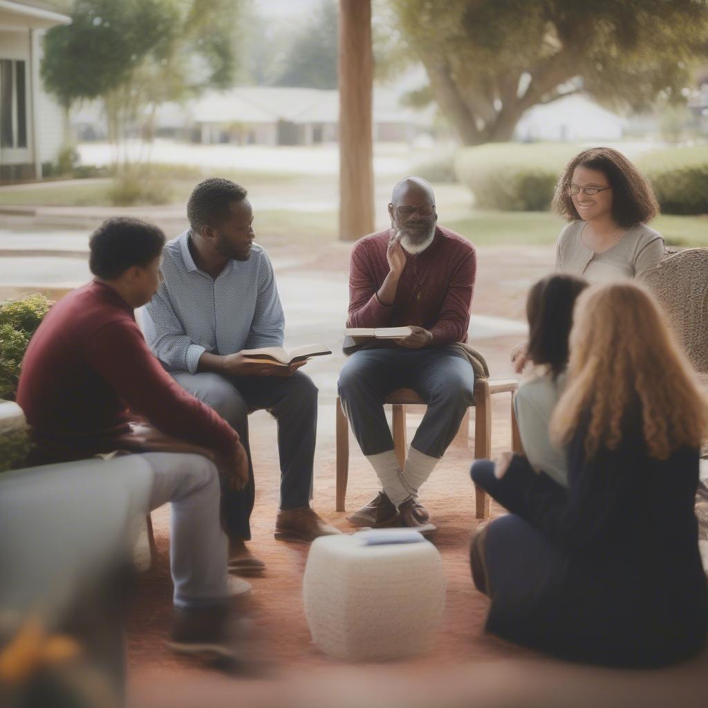 Bible Salesperson Connecting with Community