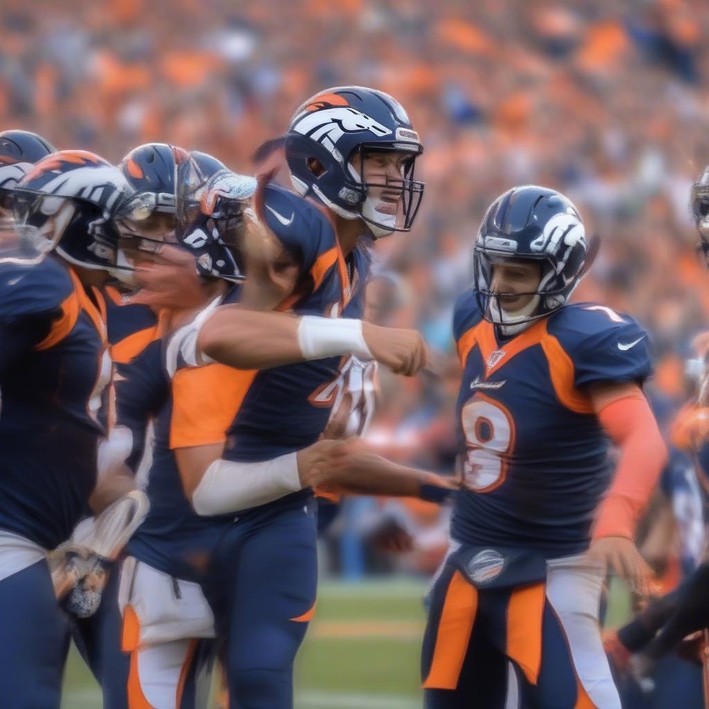 Broncos Quarterback Celebrating a Touchdown