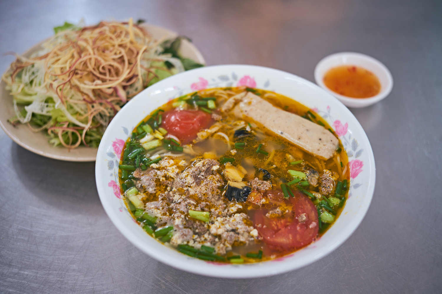 Fresh Ingredients for Bun Oc at Com Com Restaurant