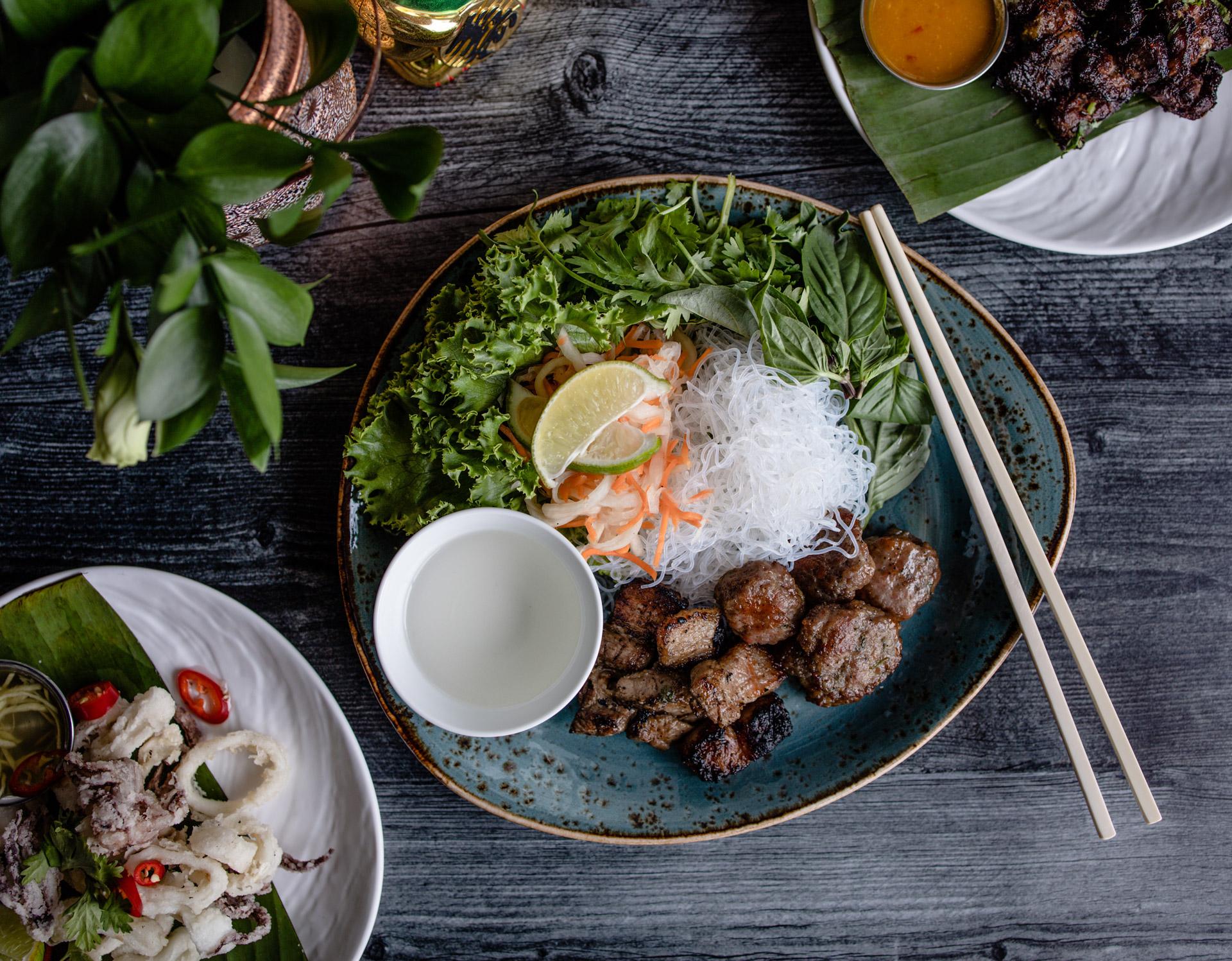 Com Com Restaurant's Vibrant Vietnamese Street Food Dishes