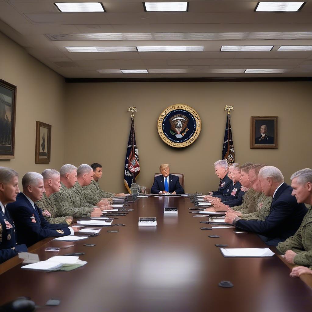 Commander in Chief in a Military Meeting