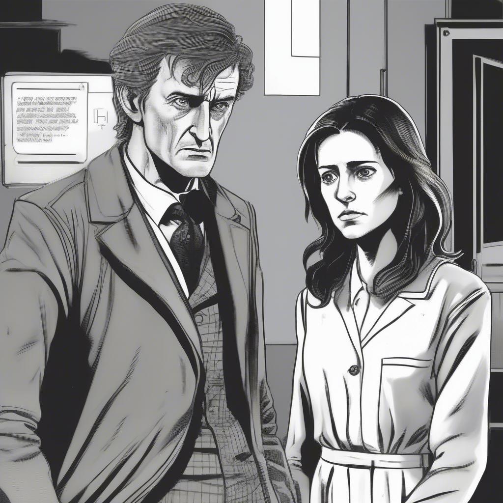 The Doctor confronts Cassandra in Doctor Who