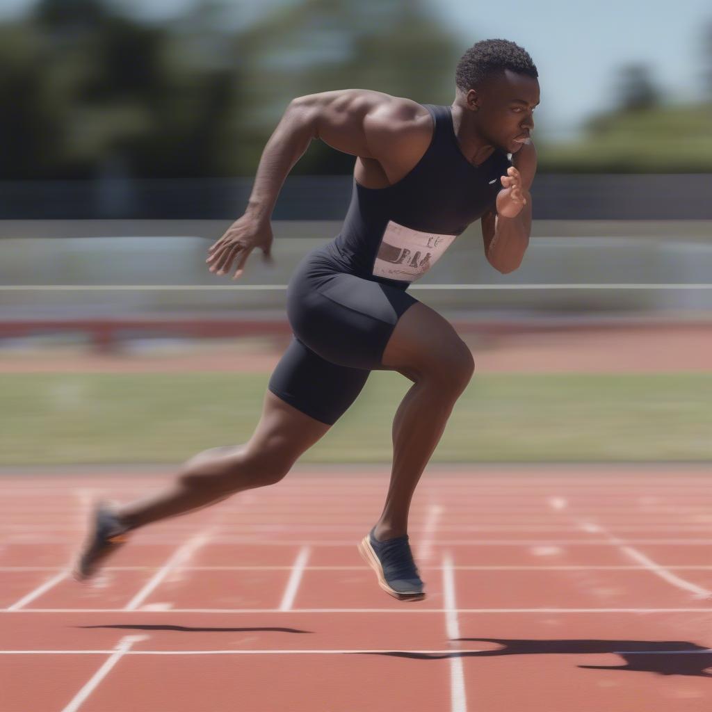 Athlete Exploding from the Starting Blocks in a 40-Yard Dash