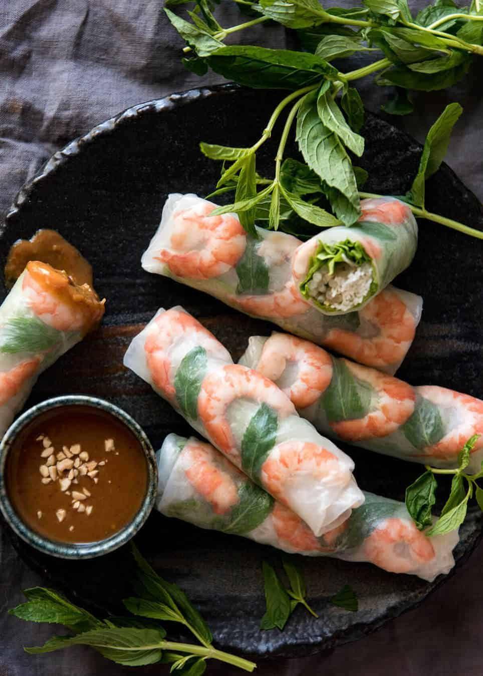 Vibrant Vietnamese Summer Rolls at Com Com Restaurant