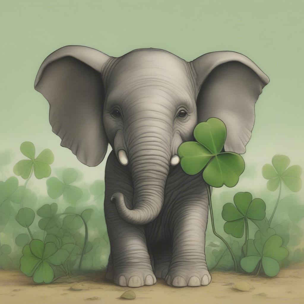Horton carefully listening to the Whos on the clover