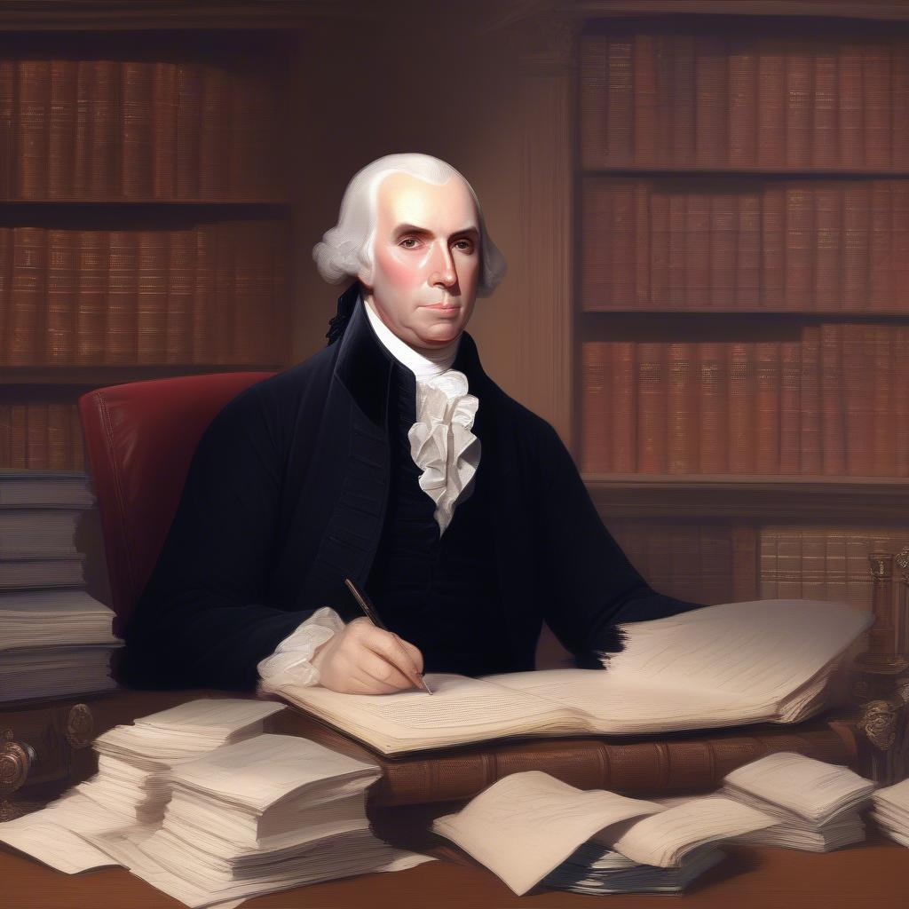 James Madison Drafting the Bill of Rights