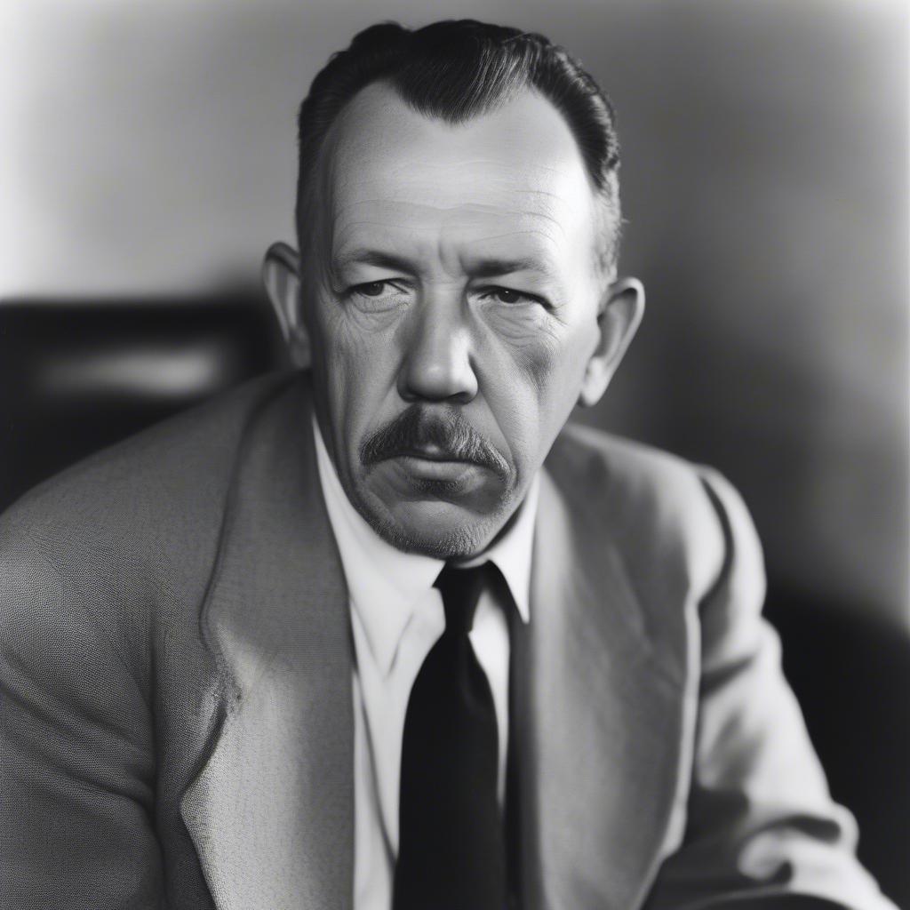 John Steinbeck, author of Mice and Men, portrait of the American novelist.