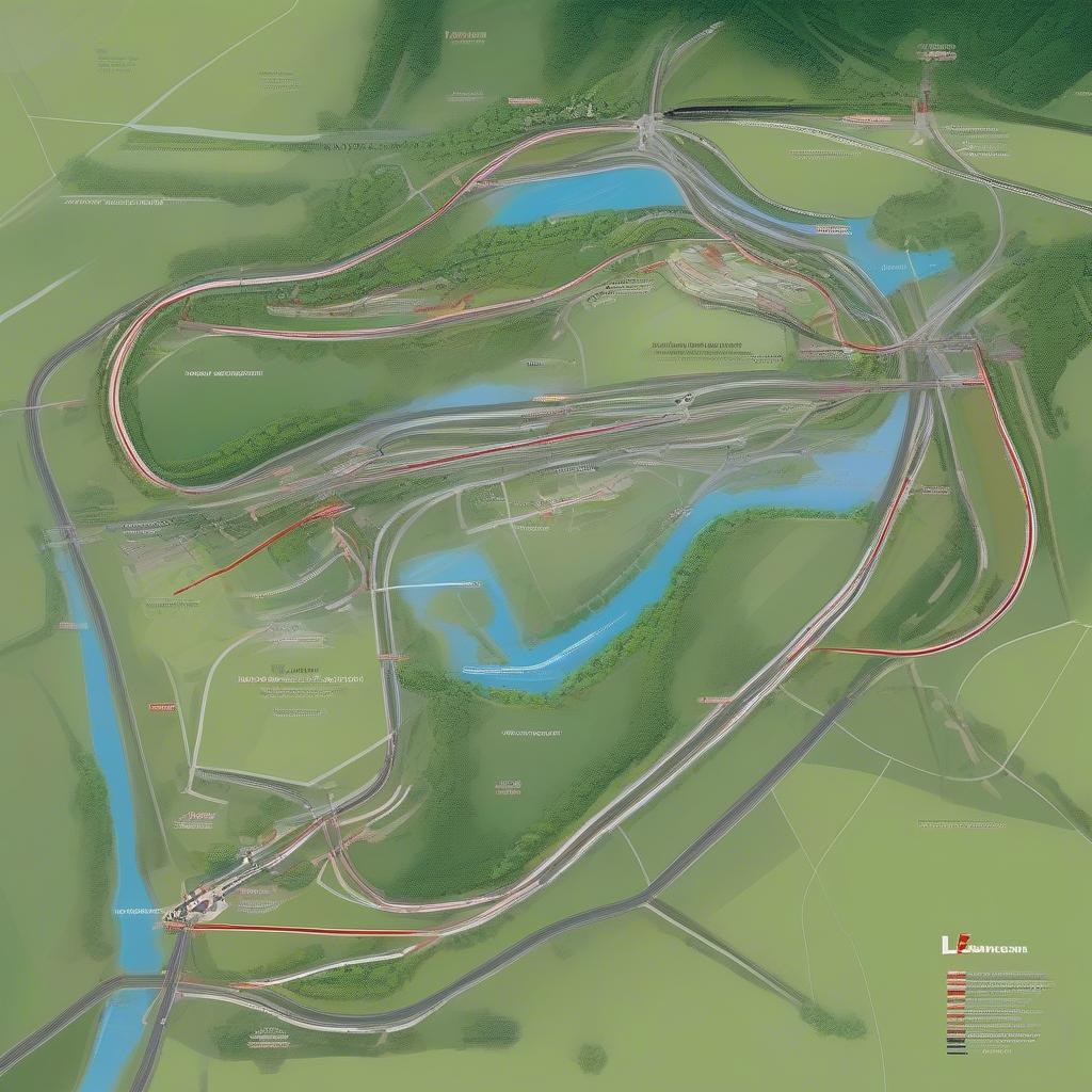 Le Mans Circuit Map Showing Public Roads and Permanent Track