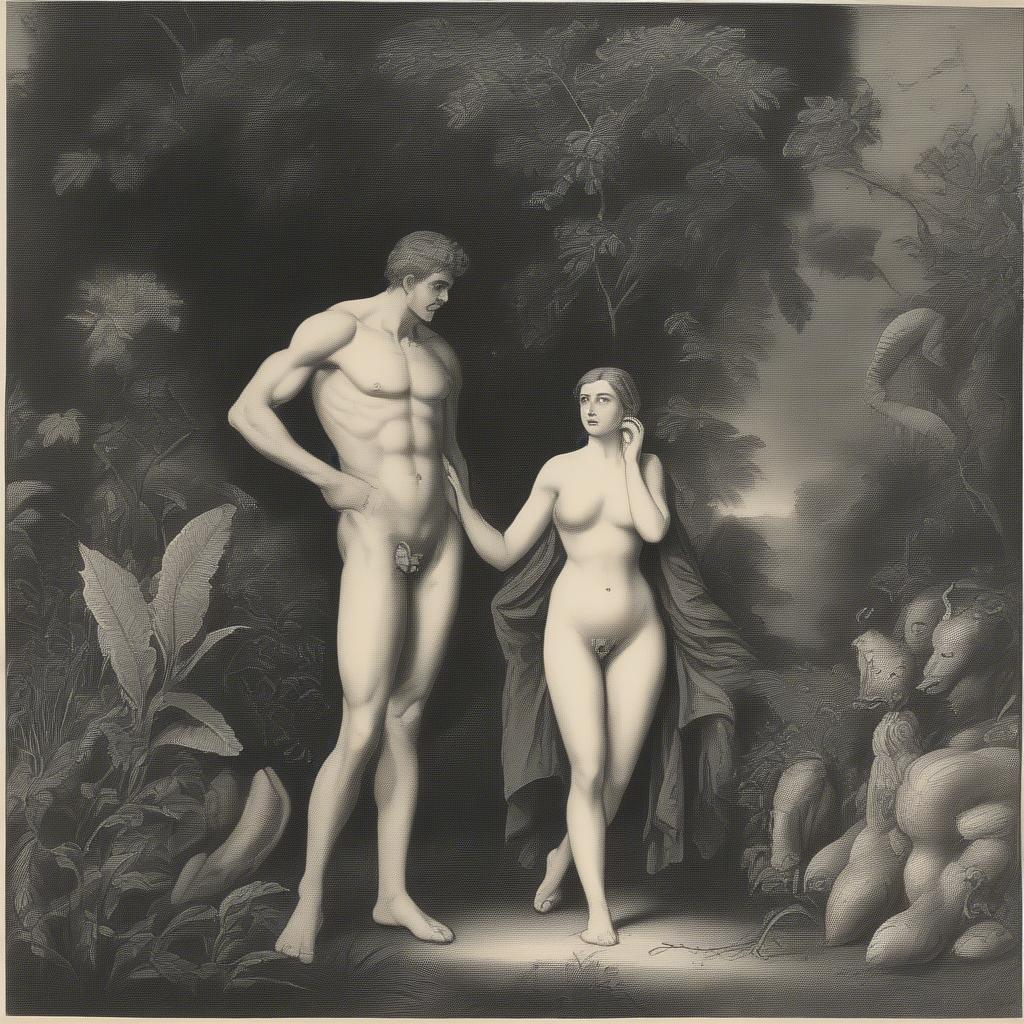 Lilith and Adam Arguing in the Garden of Eden