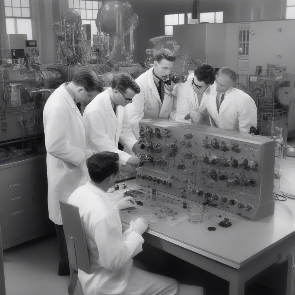 Manhattan Project Scientists Working on the Atomic Bomb
