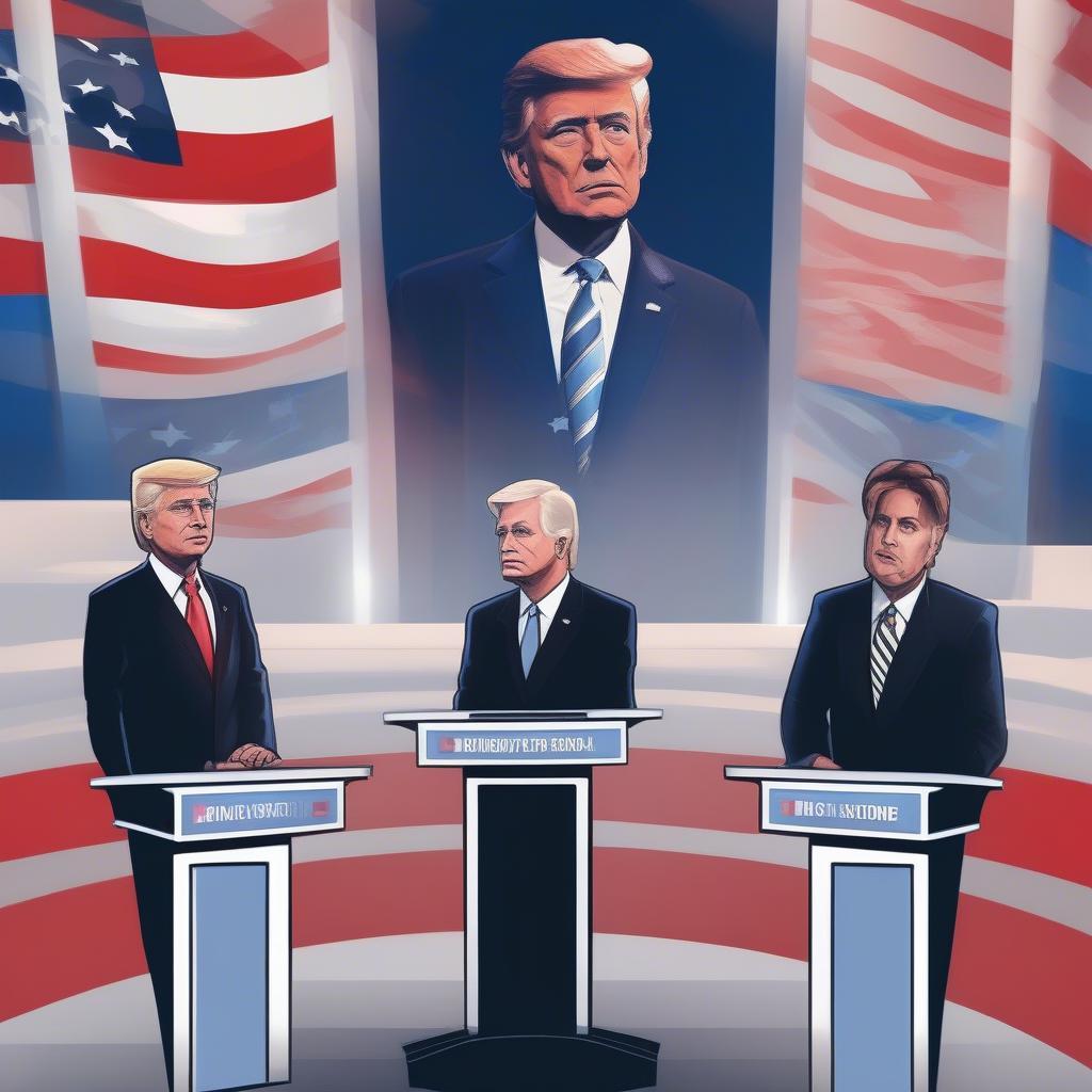 Presidential Candidates Debating on Stage
