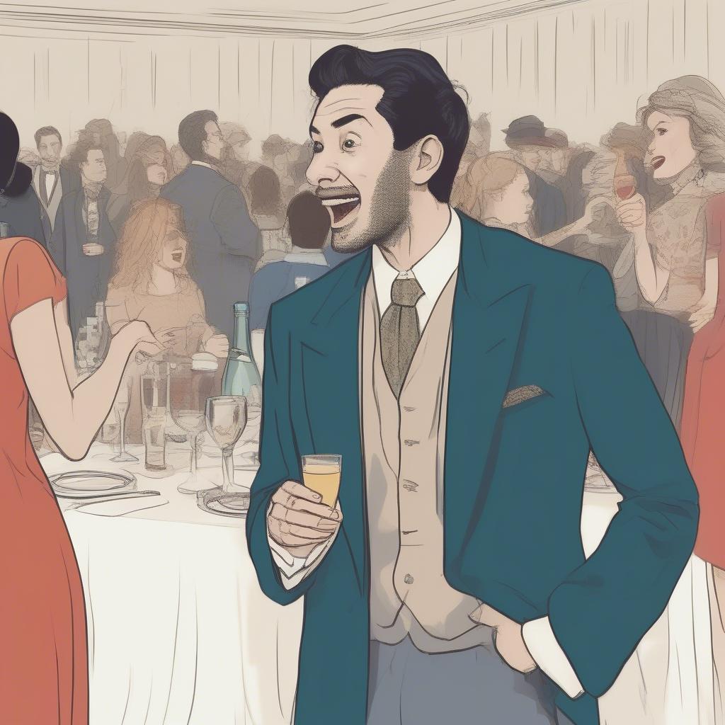 Pretentious Person Name-Dropping at a Social Gathering