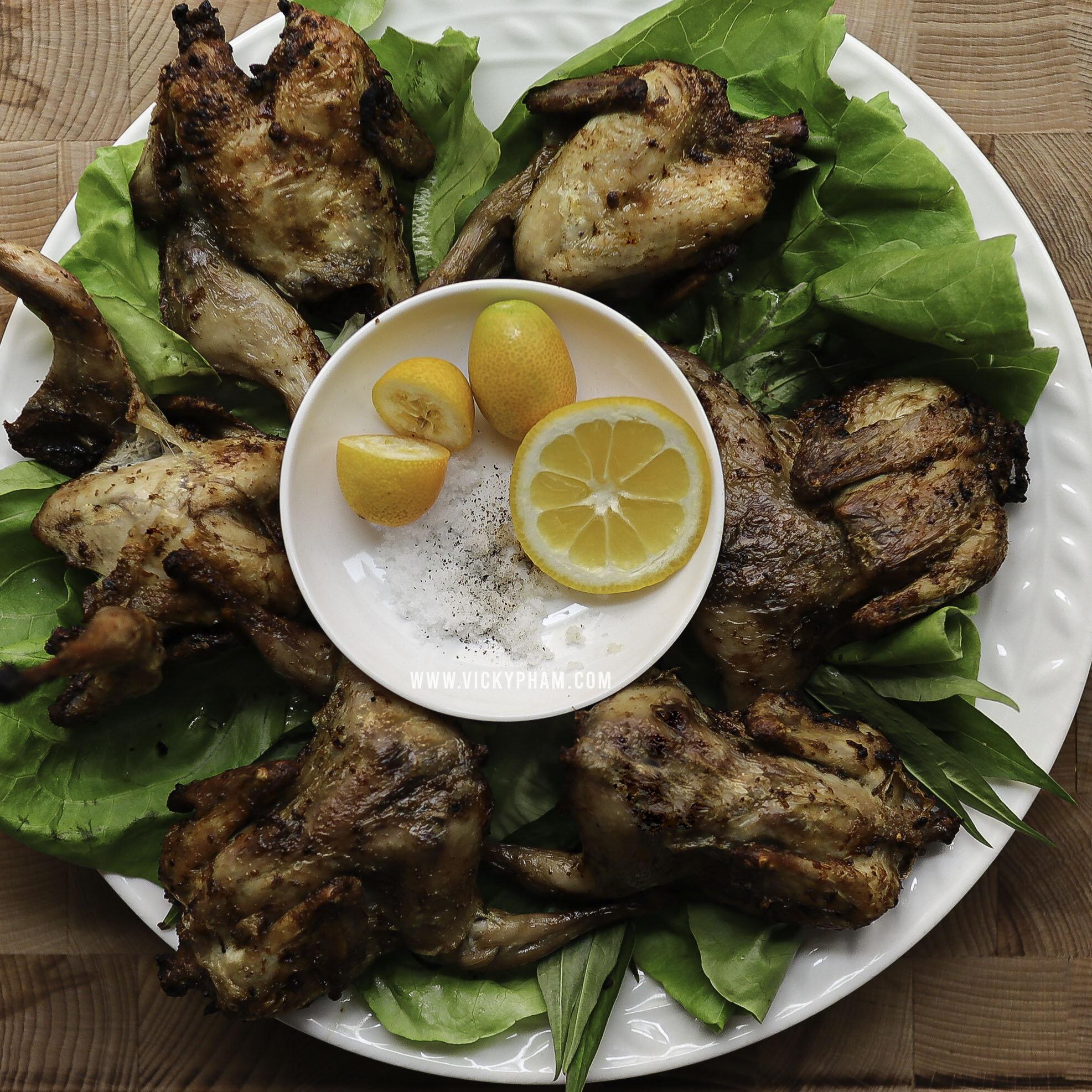 Vietnamese street food vendor preparing salt and pepper squid
