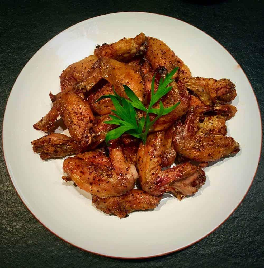 Salt and Pepper Chicken Wings with Various Dipping Sauces