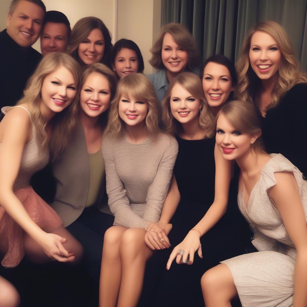 Taylor Swift with her Family and Friends
