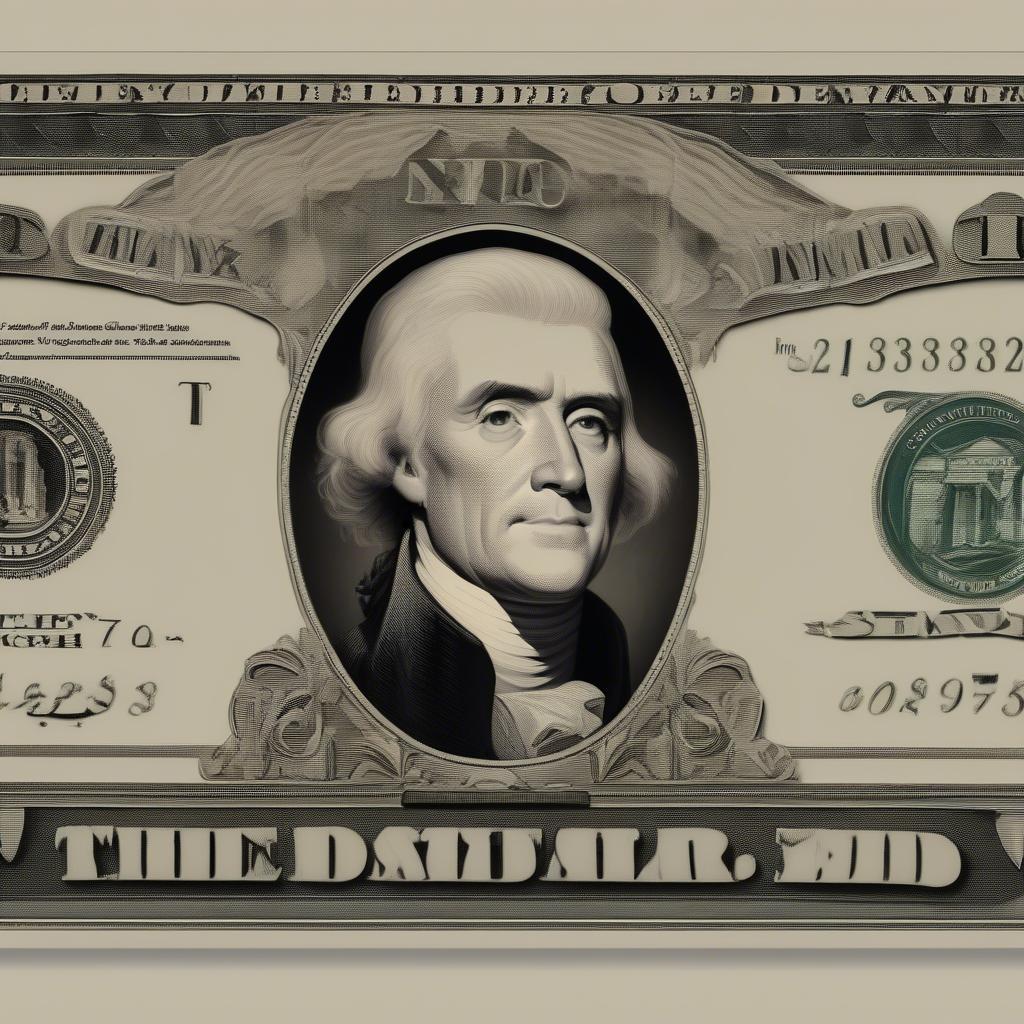 Two Dollar Bill Featuring Thomas Jefferson