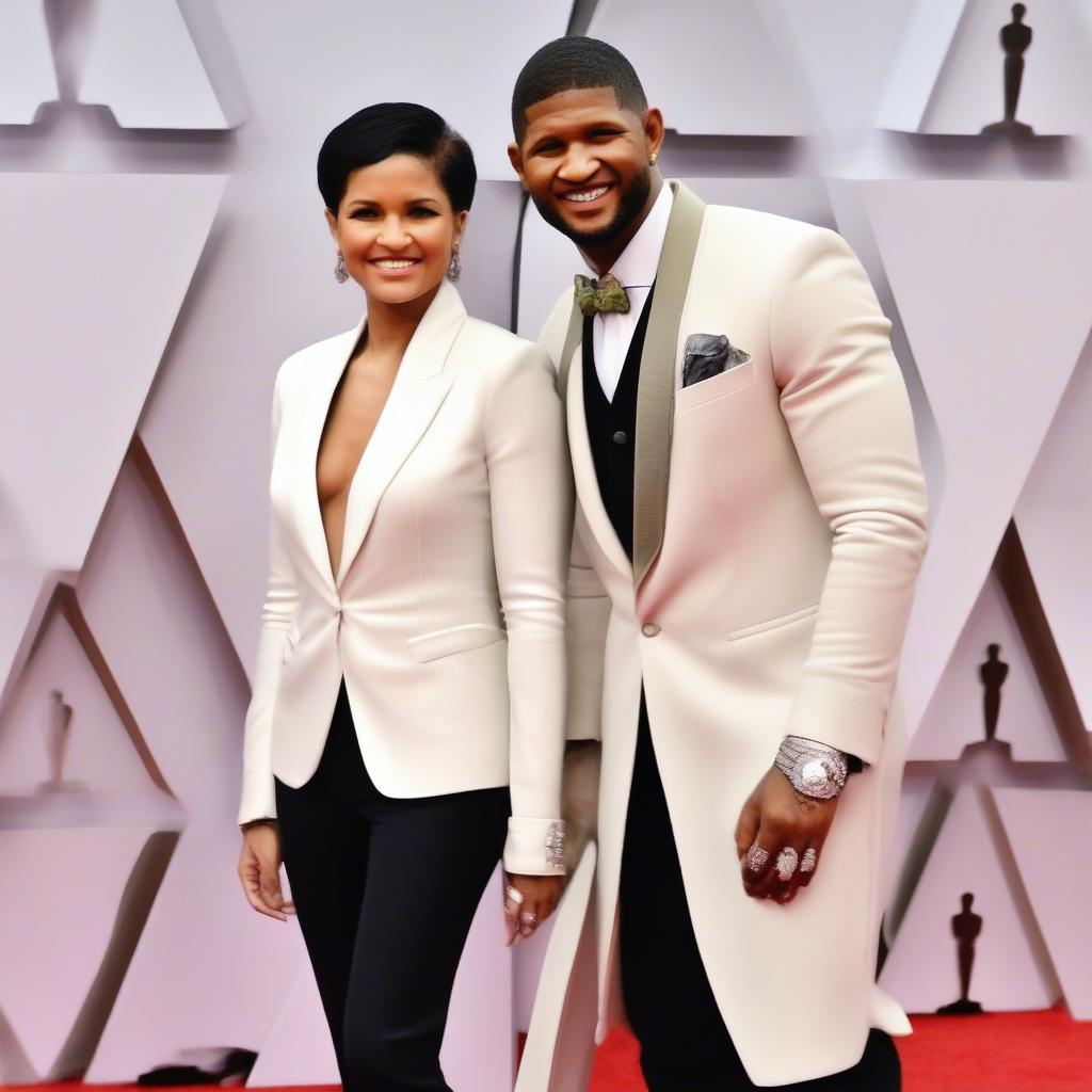 Usher and Grace Miguel on the Red Carpet