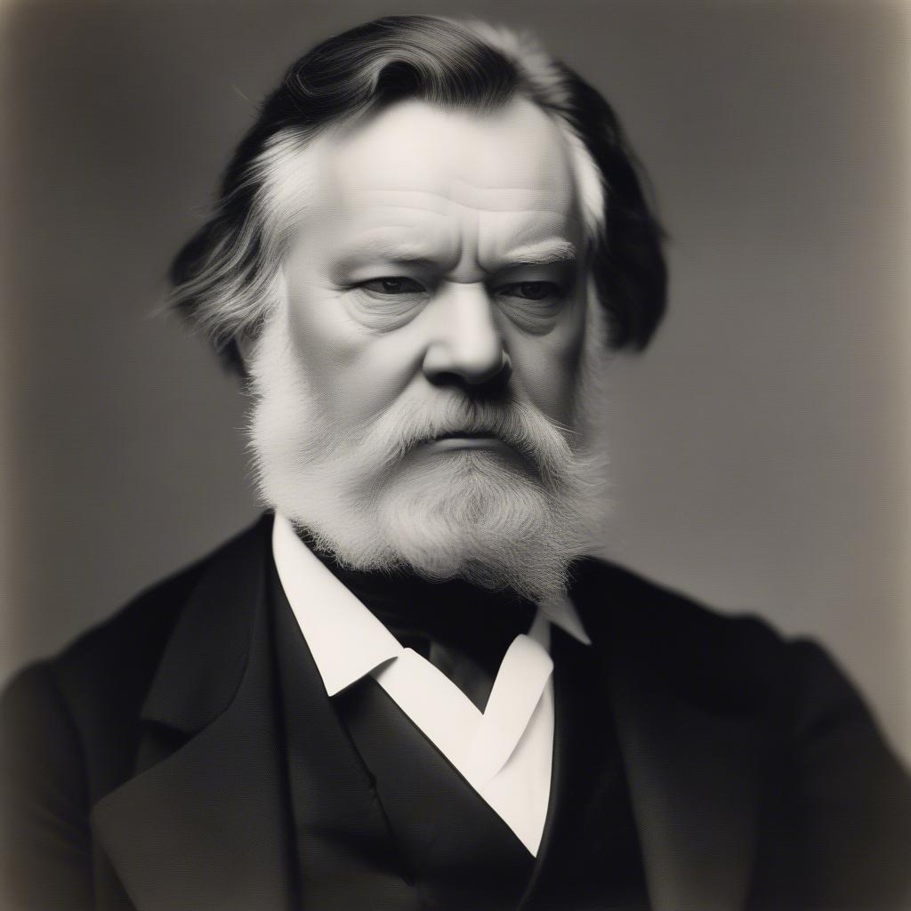 Portrait of Victor Hugo, the French author of Les Misérables