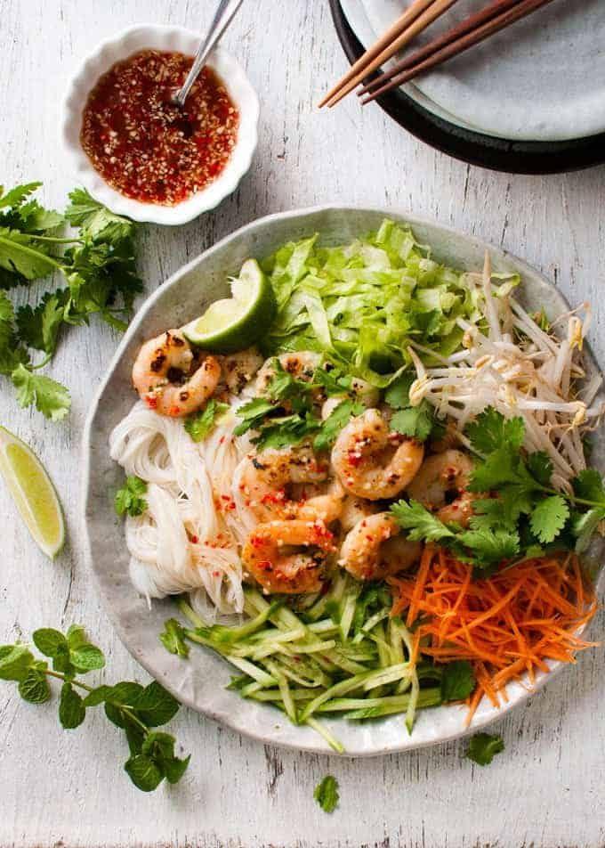 Vietnamese Cabbage Salad with King Prawns