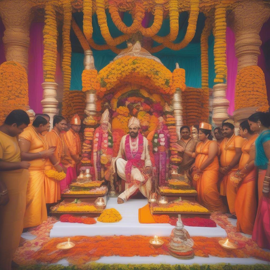 Andal Kalyanam ceremony in a traditional South Indian wedding setting