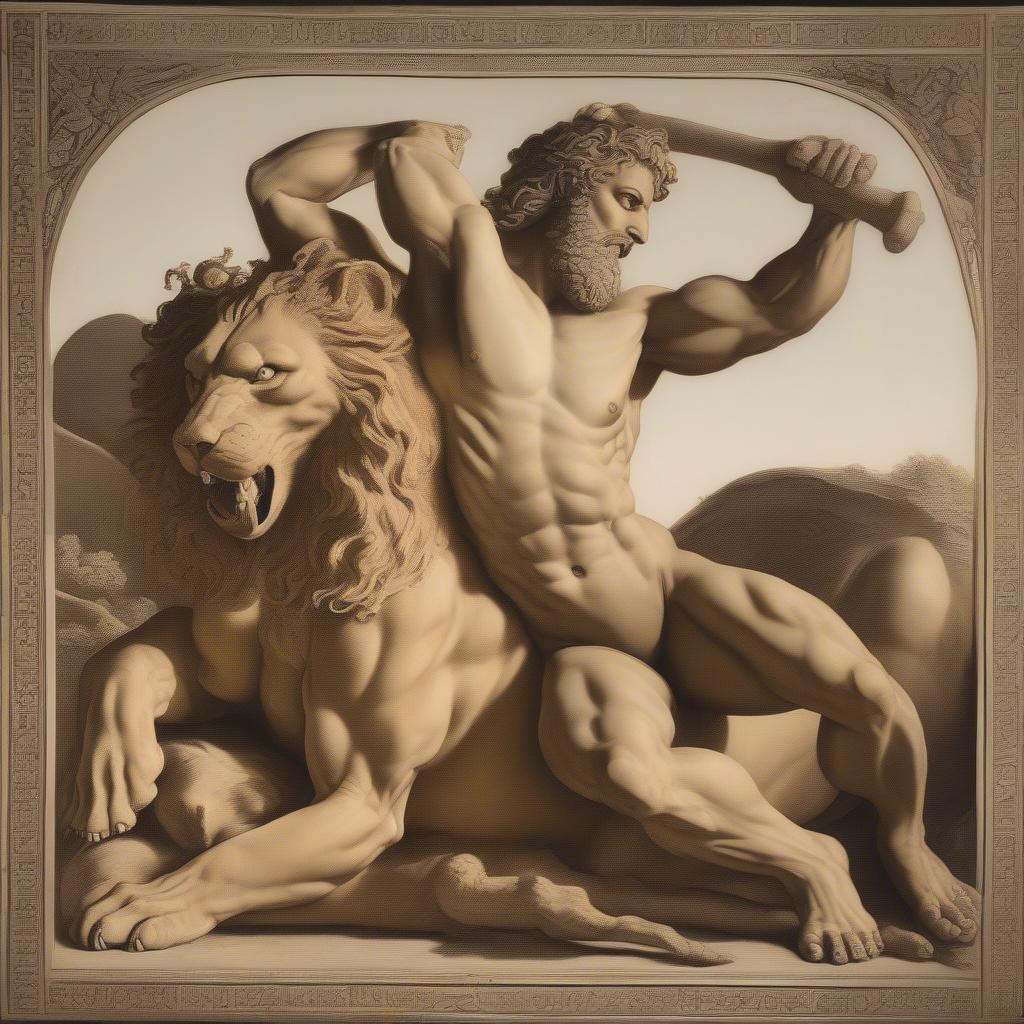 Heracles Fighting the Nemean Lion