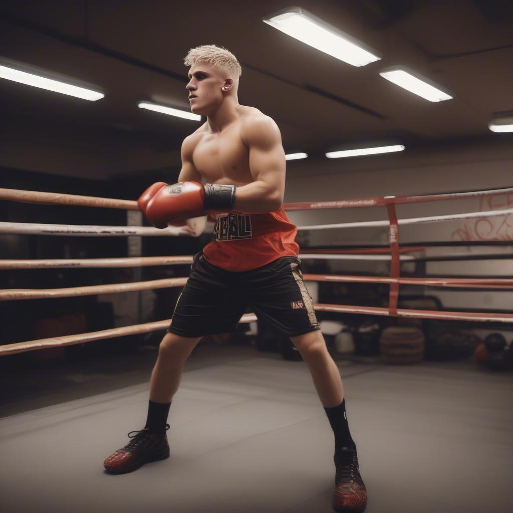 Jake Paul Training for a Boxing Match