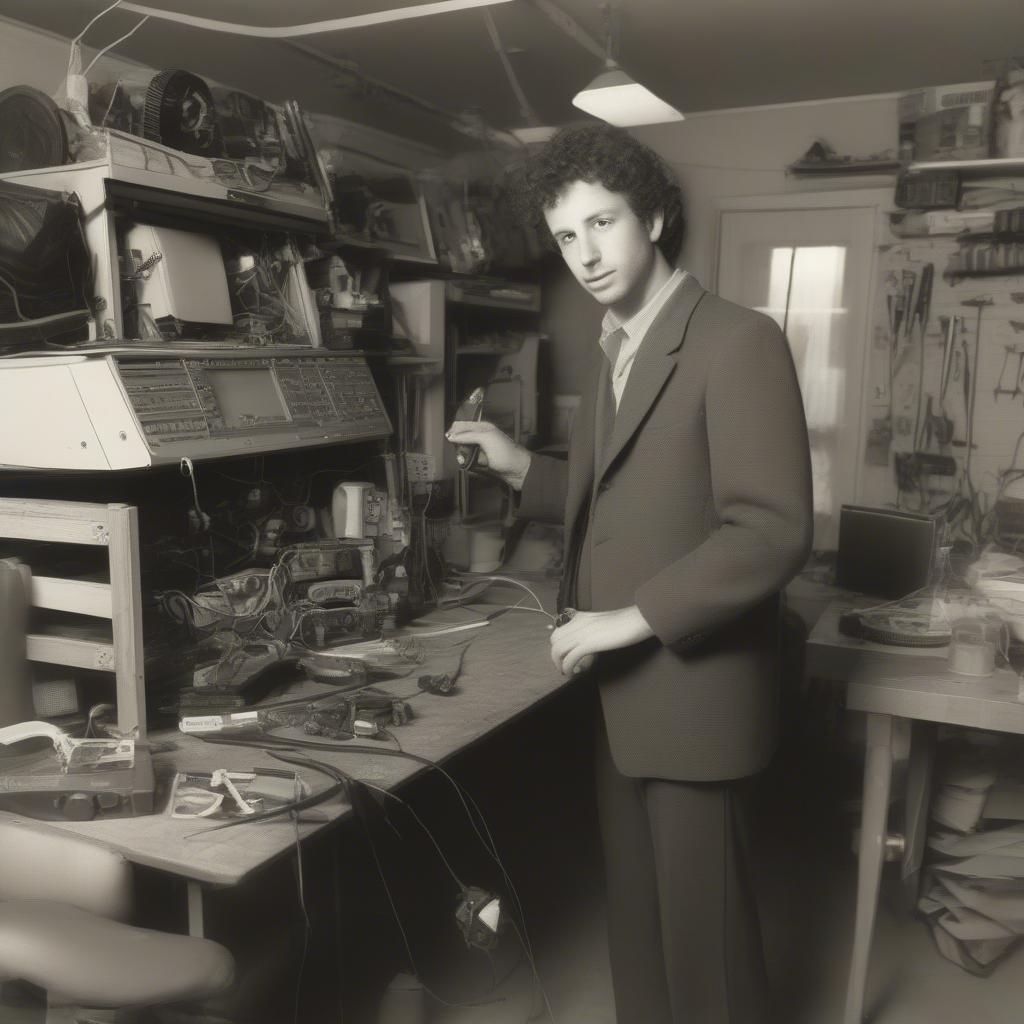 Jamie Siminoff working on the DoorBot prototype in his garage