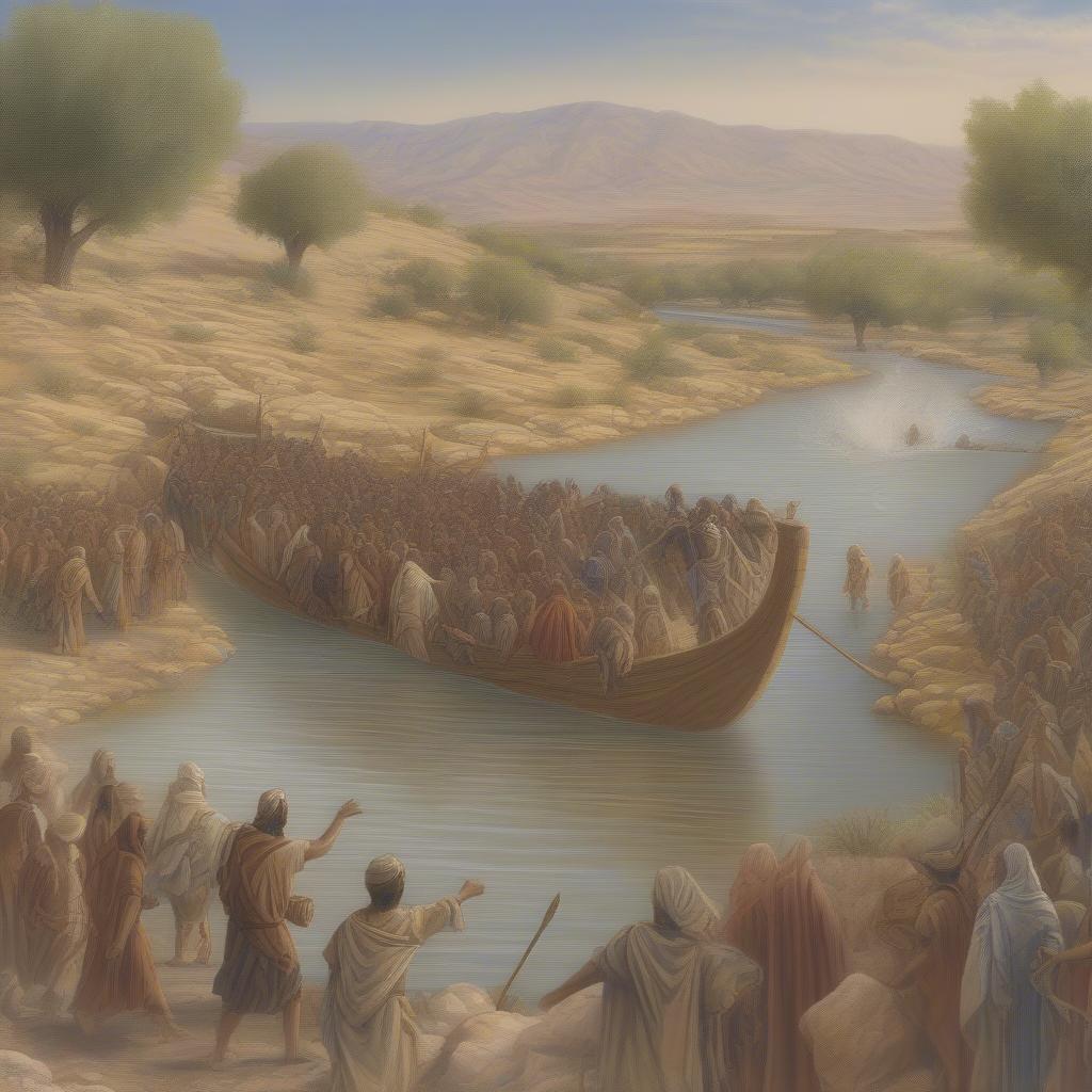 Joshua Leading Israelites into the Promised Land