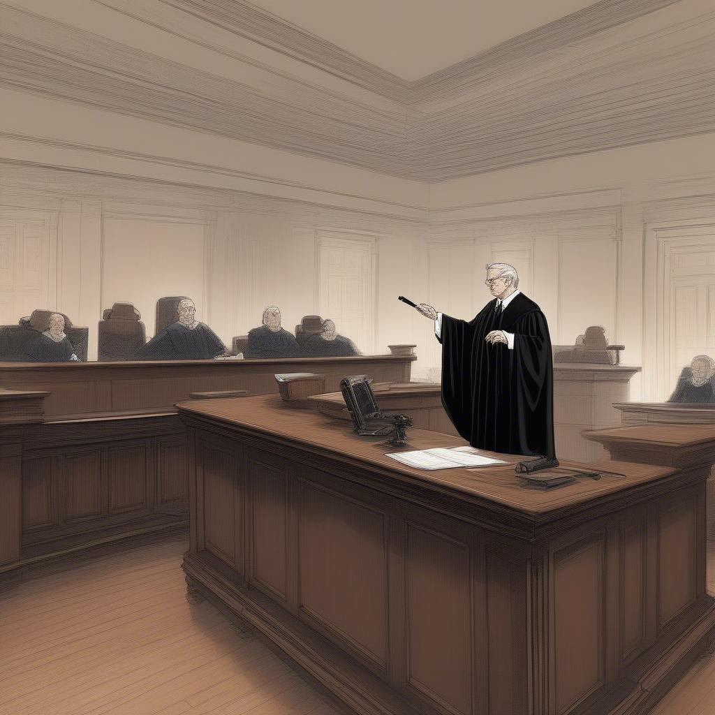 Judge in Robe: Symbol of Authority in Courtroom