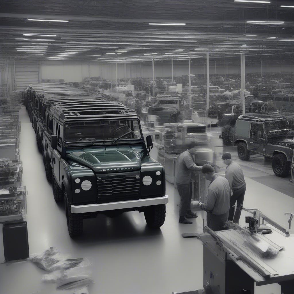 Land Rover Defender Assembly Line at Solihull Plant