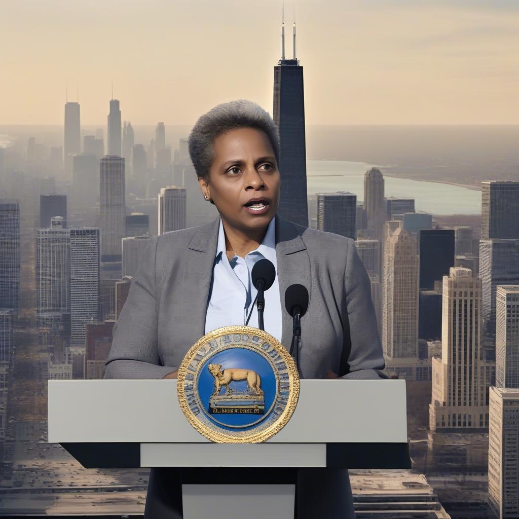 Lori Lightfoot addressing Chicago residents