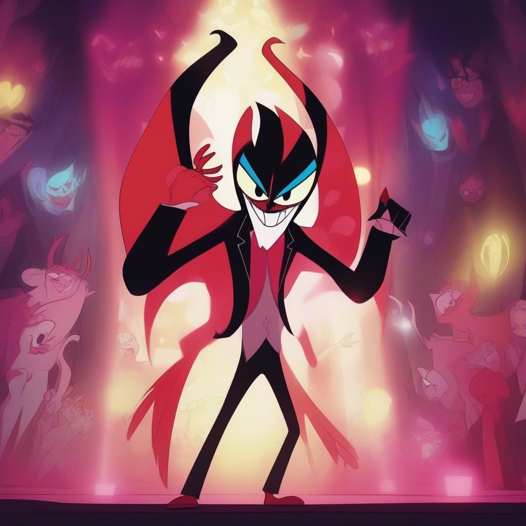 Lucifer singing in Hazbin Hotel, voiced by Michael Kovach.