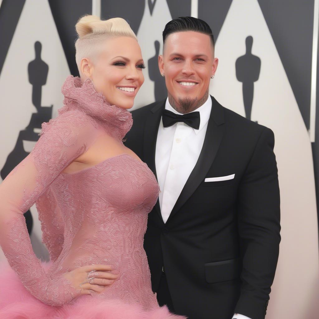 Pink and Carey Hart at a Public Event