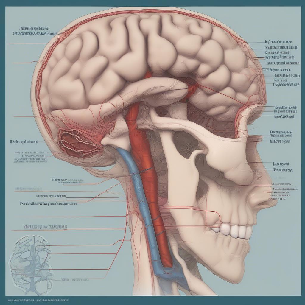 Diagram of the human pituitary gland, showing its location in the brain and its role in growth hormone production.