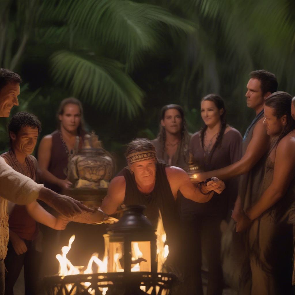 Survivor Tribal Council Elimination Scene