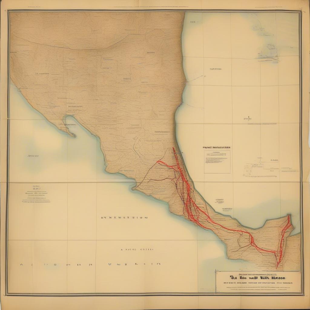 US and Mexico Map During Pershing Expedition
