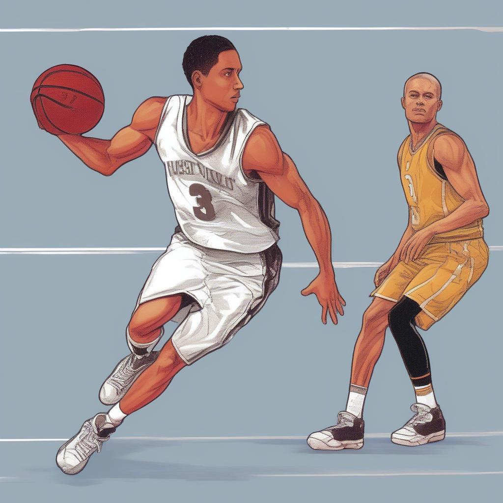 Versatile Basketball Player Guarding Two Positions