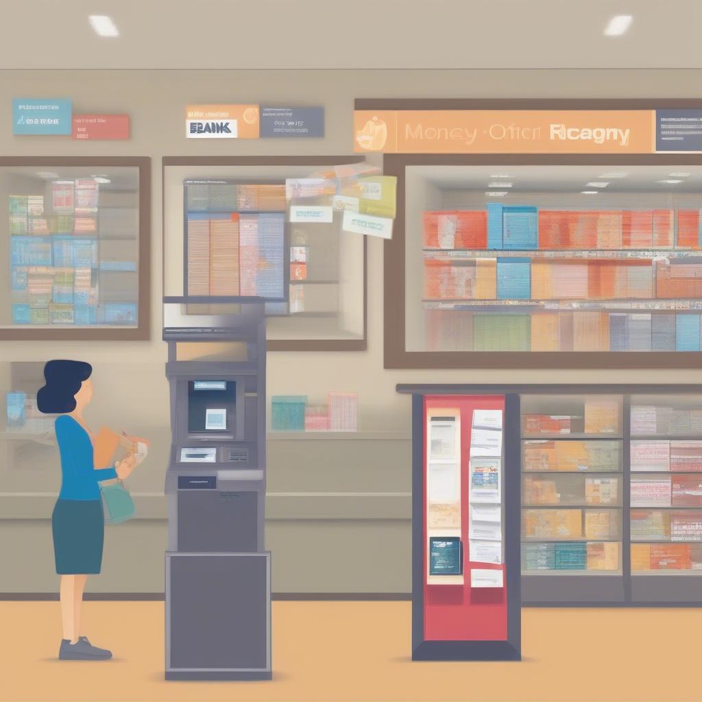 Where to buy money orders: post office, retail stores, banks