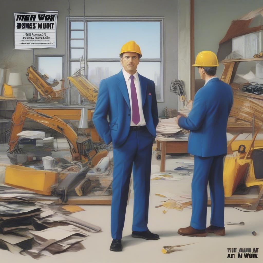 Men at Work's Business Album Cover featuring "Who Could It Be Now?"