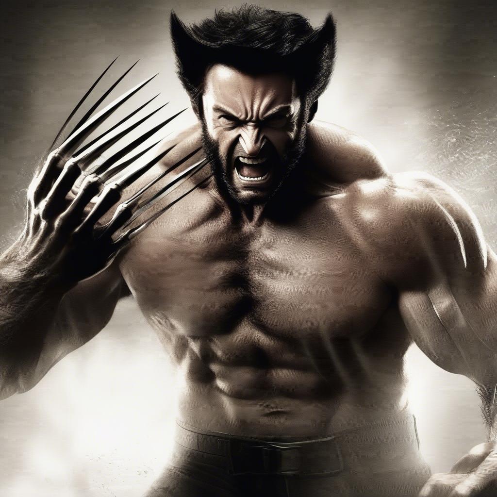 Wolverine's iconic claws extended
